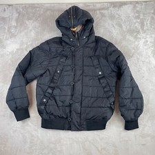 Hunter Puffer Jacket Women Large Black Hooded Full Zip Winter Snow Hike $295