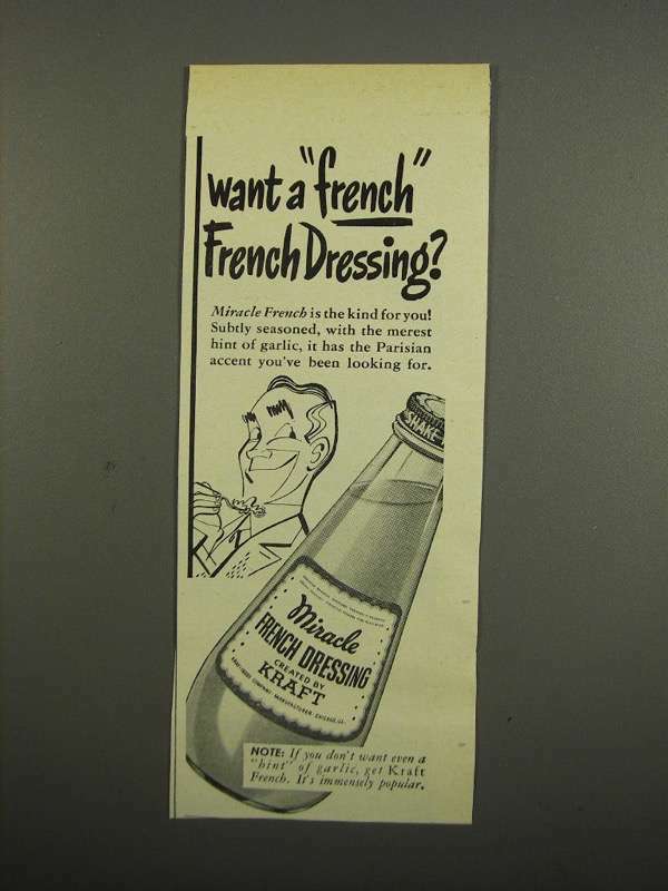 1949 Kraft Miracle French Dressing Ad eBay