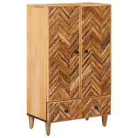 StauraumschräNke Braun 60 X 33,5 X 100 Cm Massivholz Mango Medienlagerung Wohnzi
