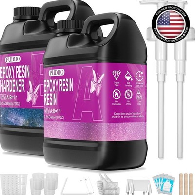 Comprehensive 1.1 Gallon Epoxy Resin Kit - Food Grade, Bubble-Free for Artworks