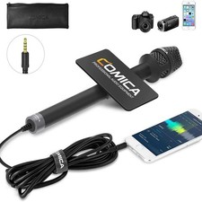 COMICA HRM-S Handheld Interview Microphone for Smartphone, 3.5mm TRRS Cardioi...