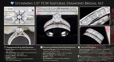 💎 STUNNING 1.57 TCW NATURAL DIAMOND BRIDAL SET