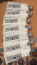 Lot 7 GOLDEN ACRYLIC 5 oz Heavy Body PAINT TUBES 5 fl oz 148mL 