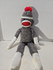Plushland Sock Monkey Stuffed Brown 20" 2013 Plush Doll Stuff Animal
