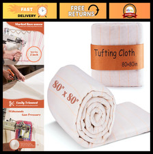 80" x 80" Tufting Cloth with Marked Lines - Ideal for Rug Tufting Kits, Cut Lo