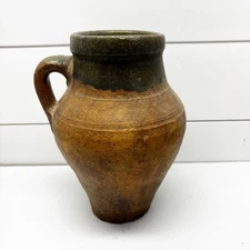 Antique Turkish Terracotta Rustic Earthenware Olive Jar Olive Oil Jar