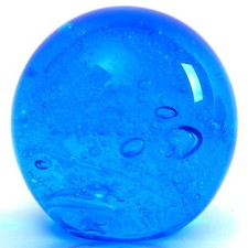 Hand Blown Glass Figurines Ball Ocean Bubbles,Paperweight Glass Ball,Home Dec...
