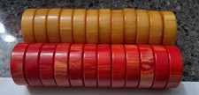 24 Vintage Bakelite RED & BUTTERSCOTCH Backgammon/Checkers Pieces--Nice Marbling