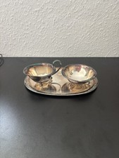 WMF Zuckerdose Milchk&auml;nnchen Tablett Set - Kaffeegedeck versilbert - Antik