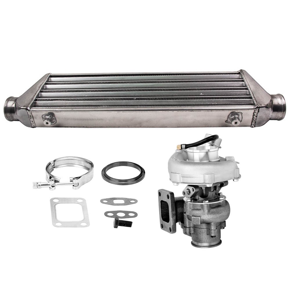 Kit Turbo T04E Stage 3 Intercooler 27x7x2.5 Wastegate V-Band pour Moteur Tuning