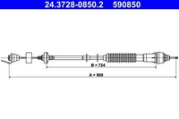 Zugkabel, Kupplungssteuerung ATE 24.3728-0850.2 FüR OE 2150 AH - 2150 AH