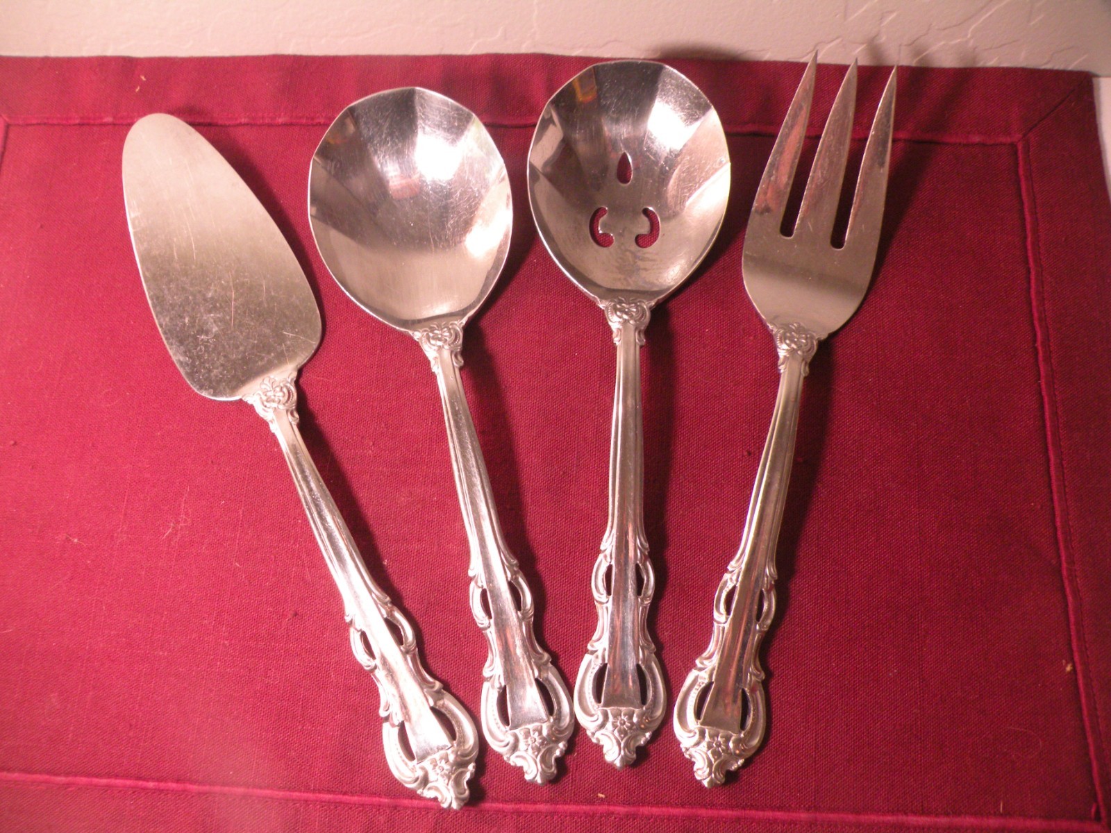 4 Serving Pieces Towle Supreme Stainless KING ARTHUR Spoons Fork Pie Server