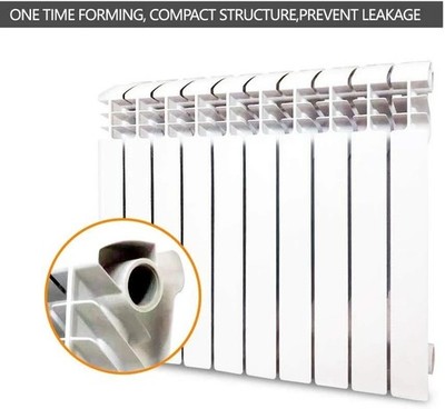 WiseWater 10-Panel Aluminum Wall-Mounted Hydronic Radiator Heater