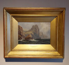 Fine Oil Landscape of The Castle Rock, Lynton - Edwin Alfred Pettitt (1840-1912)