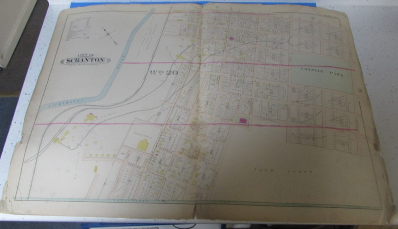 1898 SCRANTON PA - (WARD 20)  - ATLAS PLATE 20  - CANVAS  32 x 22