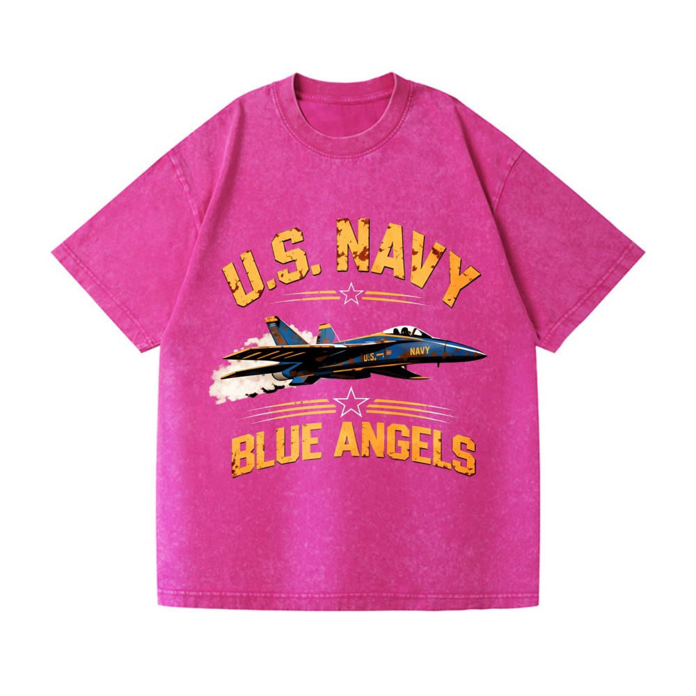 U.S.Navy Blue Angels Vintage Fighter Jet T-Shirt, Patriotic Military Graphic Tee