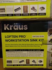 KRAUS LOFTEN PRO 33 in. DROP IN UNDERMOUNT DOUBLE BOWL KITCHEN WORKSTATION SINK