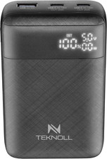 Power Bank 10000Mah Con Power Delivery, 2X USB-C Input/Output 20W PD, 1X USB-A O