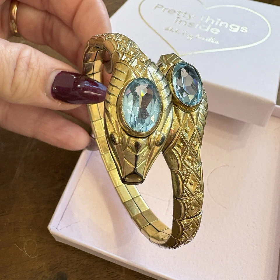 Antique Art Deco Signed Andreas Daub Articulated Snake Bracelet Snake Bangle - Image 2 of 4