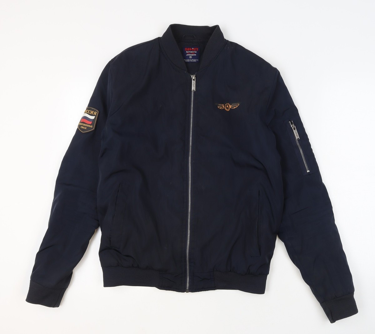 ジャケット・アウター military design bomber jacket Soviet Men's Blue Bomber Jacket S Embroidered Military Style | eBay