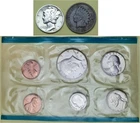 1 90% Silver Merc 10c, 1 Indian Head 1c (1944P & 1903) & 1 US Mint Set (1972P)