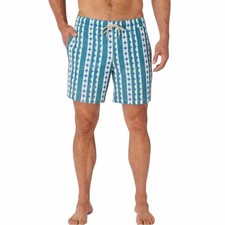Fair Harbor Men  s The Bayberry 7  Swim Trunks- Green Dots Size L Large
