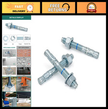 3/4" x 5-1/2" Zinc Plated Wedge Anchors - 10 Pack Heavy Duty Concrete Bolts