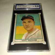 1941 Playball Arky Vaughan Graded 1.5 Hof Rookie Pittsburgh Pirates #10