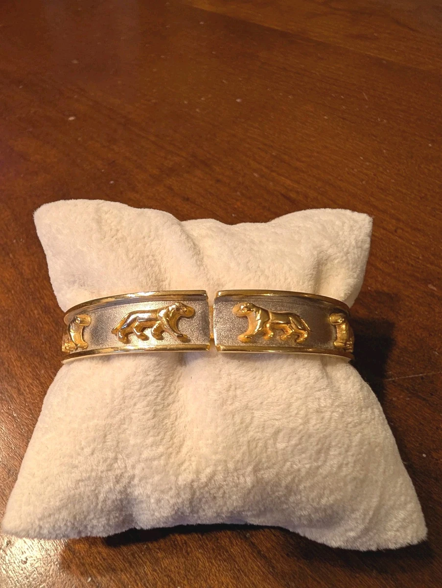 Lot De 3 Bracelets Vintage Années 80 - Style YéYé, Motifs Corne, Panthère Et Ressort - Occasion