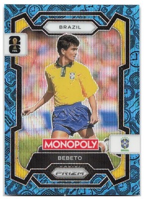Bebeto Panini Prizm Monopoly FIFA World Cup - Four Corners Blue Wave Prizms 20 B