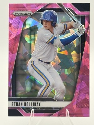 Ethan Holliday 2025 Panini Prizm Pink Cracked Ice Prizm #82