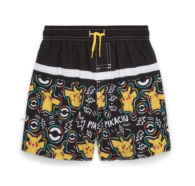 Boys Pokemon Swim Trunks Swimsuit Rash Guard Shorts Size 4 5 6 7 8 10 12 Pikachu