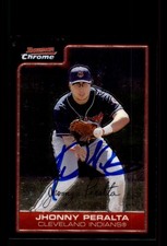Signed Baseball Card Auto Jhonny Peralta 2006 Bowman Chrome #148 Indians