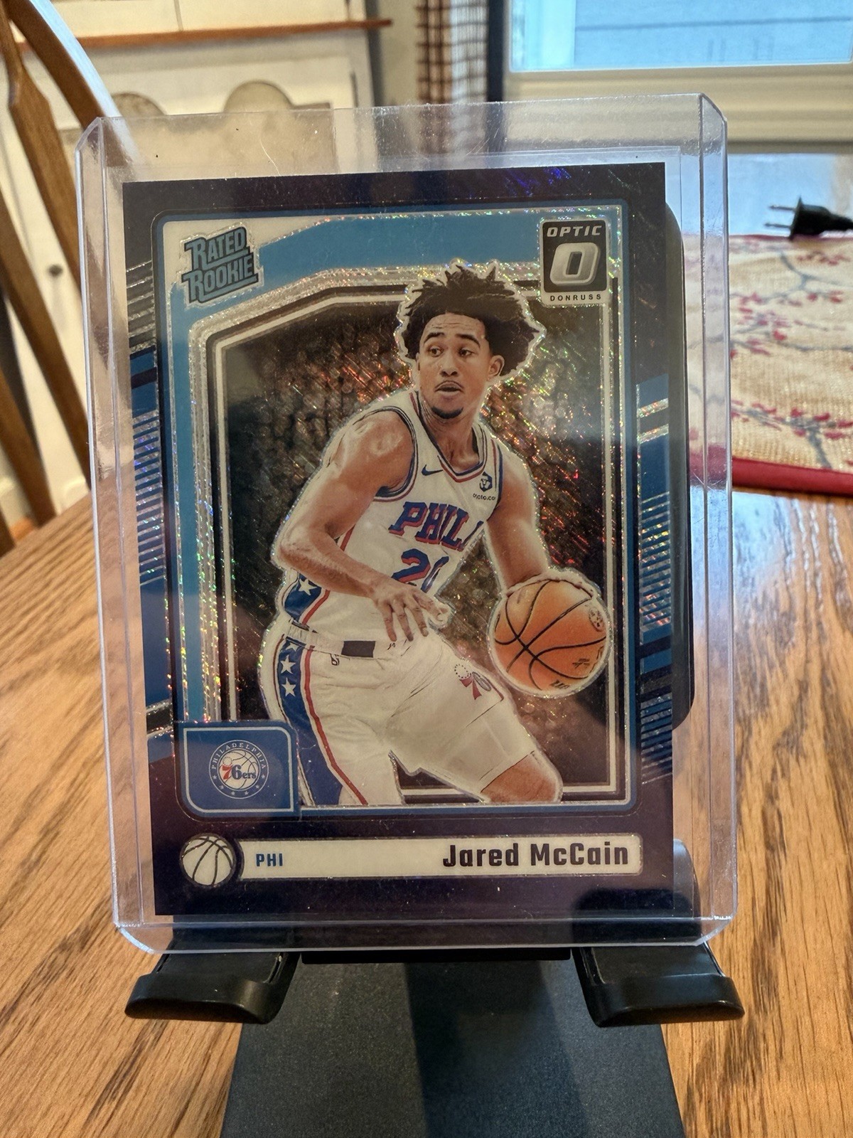 2024-25 Panini  Optic - Rated Rookie Jared McCain #270 Purple Shimmer Prizm (RC)