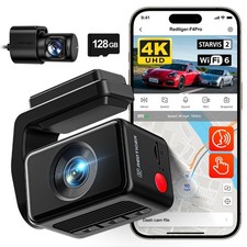 F4 Pro 4K Dash Cam Front and Rear, STARVIS 2 Sensor, 128GB Card Included, Bui...