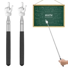 Uniclife 2 Pcs Telescopic Teachers Pointer Mini Retractable 2 Pcs, Black