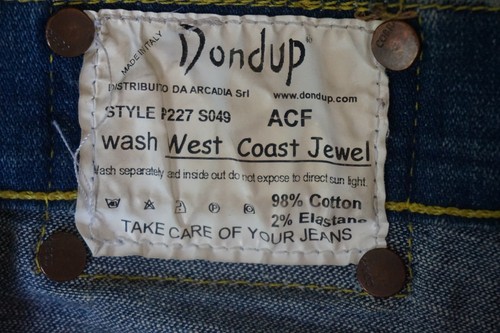 Dondup Stand Art Denim Jeans Herren Größe 29 x 32 Hergestellt in Italien Used-Look - Bild 11 von 12