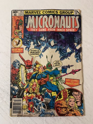 Micronauts 15 🔥1980 NWSTND🔥Fantastic Four App🔥Psycho-Man🔥Micotron🔥VG+ - Picture 2 of 5