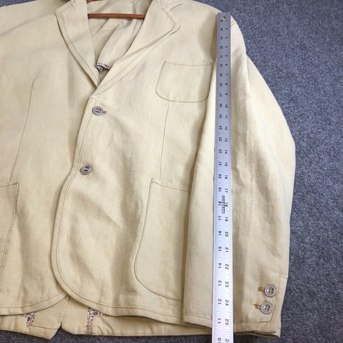 Carbon 2 Cobalt Jacket Mens XL Beige Linen Cotton Blend Unstructured Blazer - Imagen 4 de 11