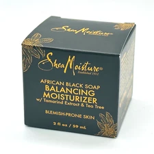 Shea Moisture African Black Soap Balancing Moisturizer Blemish Prone Skin 2 oz