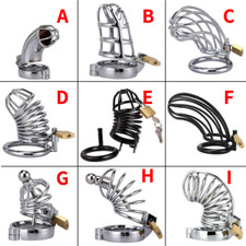 Long Stainless Steel Cage Lock Metal Male Chastity Belt Device Urethral Tube