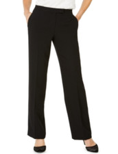 Kasper Tab Waist Straight Fit Modern Dress Pants Black Size 4