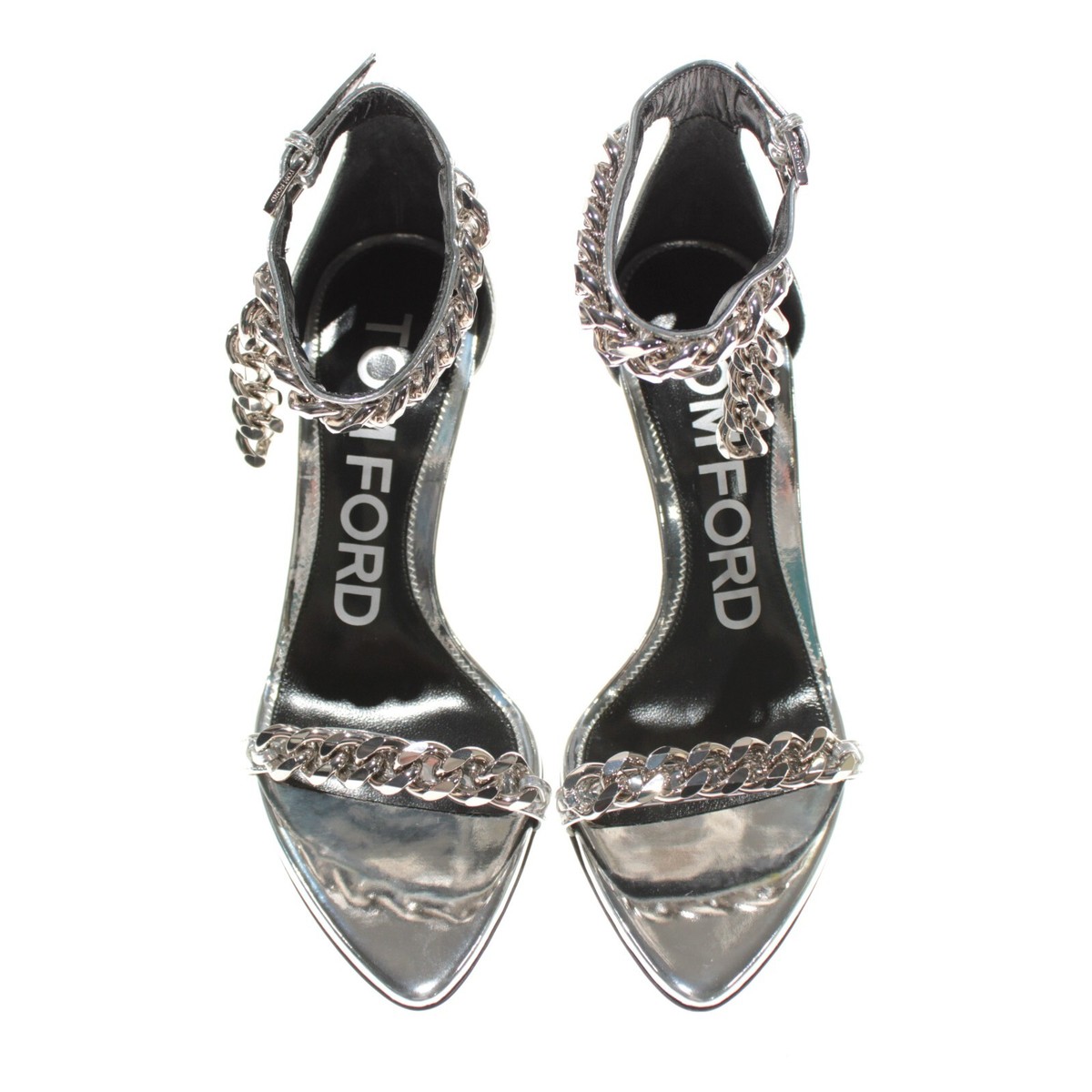 Tom Ford NWD Leather Stiletto High Heels with Chain Size
