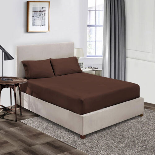 Australian Sizes 1000 Thread Count Duvet Covers&Sets Select Item Chocolate Solid - Picture 5 of 19