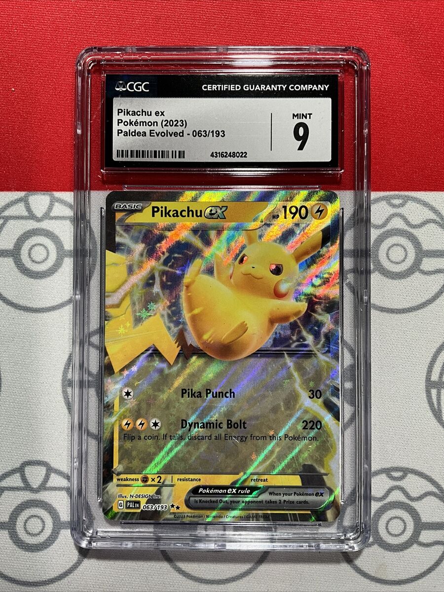 CGC 9 Pikachu ex 063/193 Paldea Evolved 2023 Pokemon Card CGC 9 Pikachu ex 063/193 Paldea Evolved 2023 Pokemon Card
