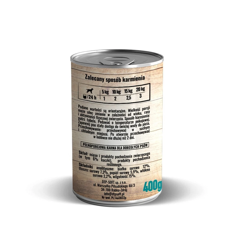 24 x 400g Hundefutter Dozer Ente Premium Nassfutter getreidefrei Dose - Bild 4 von 4