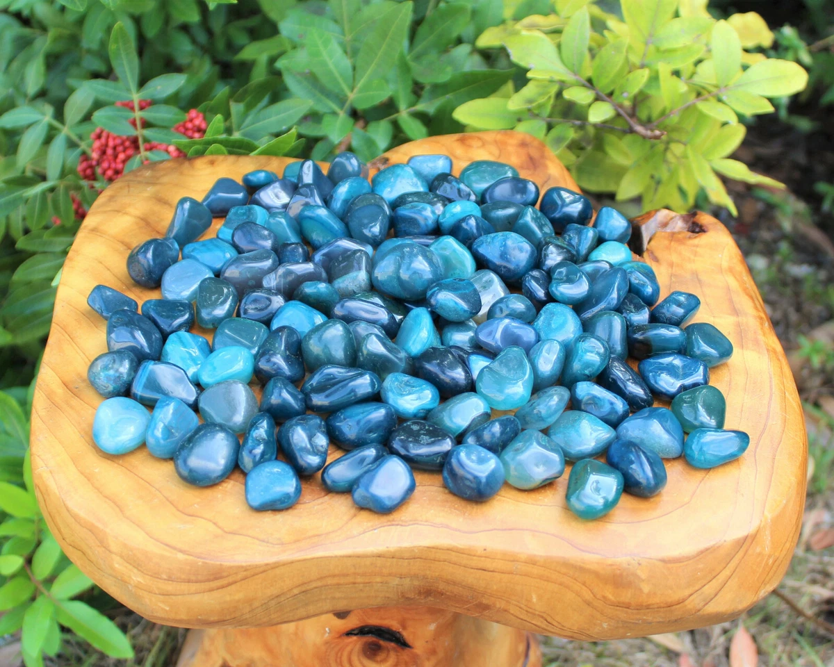 Blue agate tumbled stone online