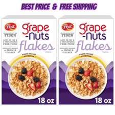 New Post Grape Nuts Flakes Breakfast Cereal, 18 oz Pack of 2 Free Shipping