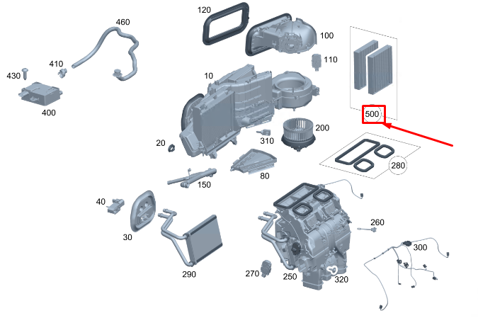 Neu MERCEDES-BENZ EQS V297 Luftfilter-Teilesatz A2238352300 Original