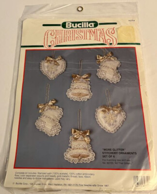New Bucilla Christmas MORE GLITTER Bead Gold Sequin Ornament Kit 82754